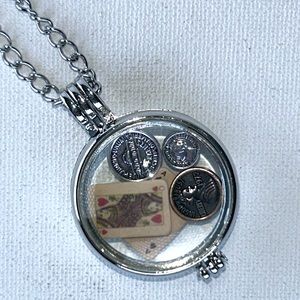 Super Cool Handmade Modern Working Locket With Playing Cards Coins Boho Work